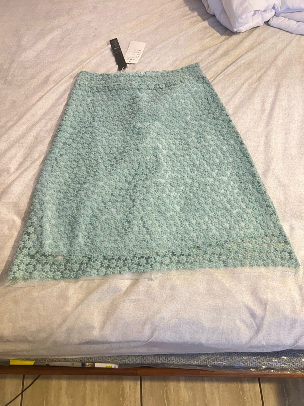 Aqua Lace A-Line Skirt - Unknown Brand